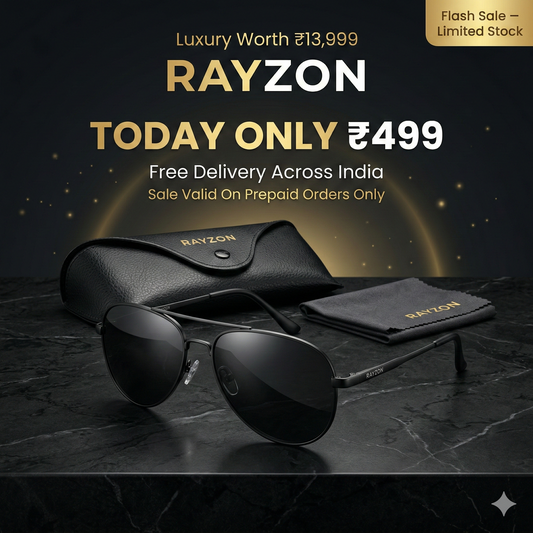 Luxury Worth ₹13,999 — Now Just ₹499  Premium Aviator Sunglasses Crafted For Style, Confidence & Everyday Luxury.